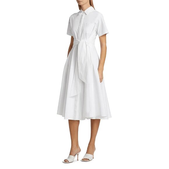 Toccin Megan Tie-Waist Cotton Midi-Dress Size Small $495 - Picture 3 of 11